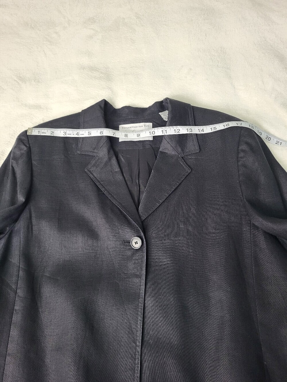 Lord & Taylor Black Linen Blazer. Size 14 - Picture 9 of 10